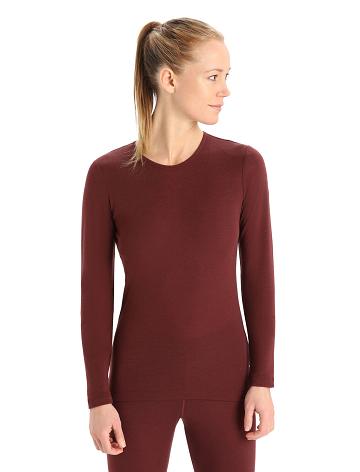 Icebreaker Merino 175 Everyday Long Sleeve Crewe Thermal Top Naisten Base Layers Punainen | FI 1910OKIR